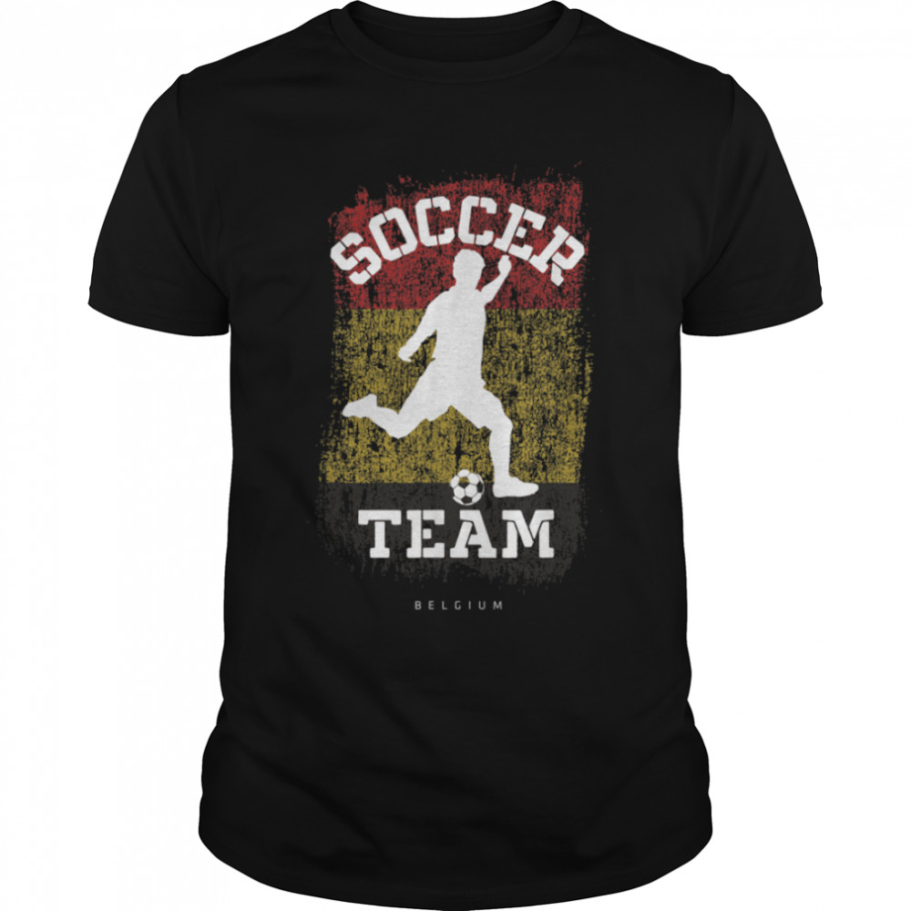 Soccer Belgium Flag Football Team Soccer Player T-Shirt B09JPDTNJJ