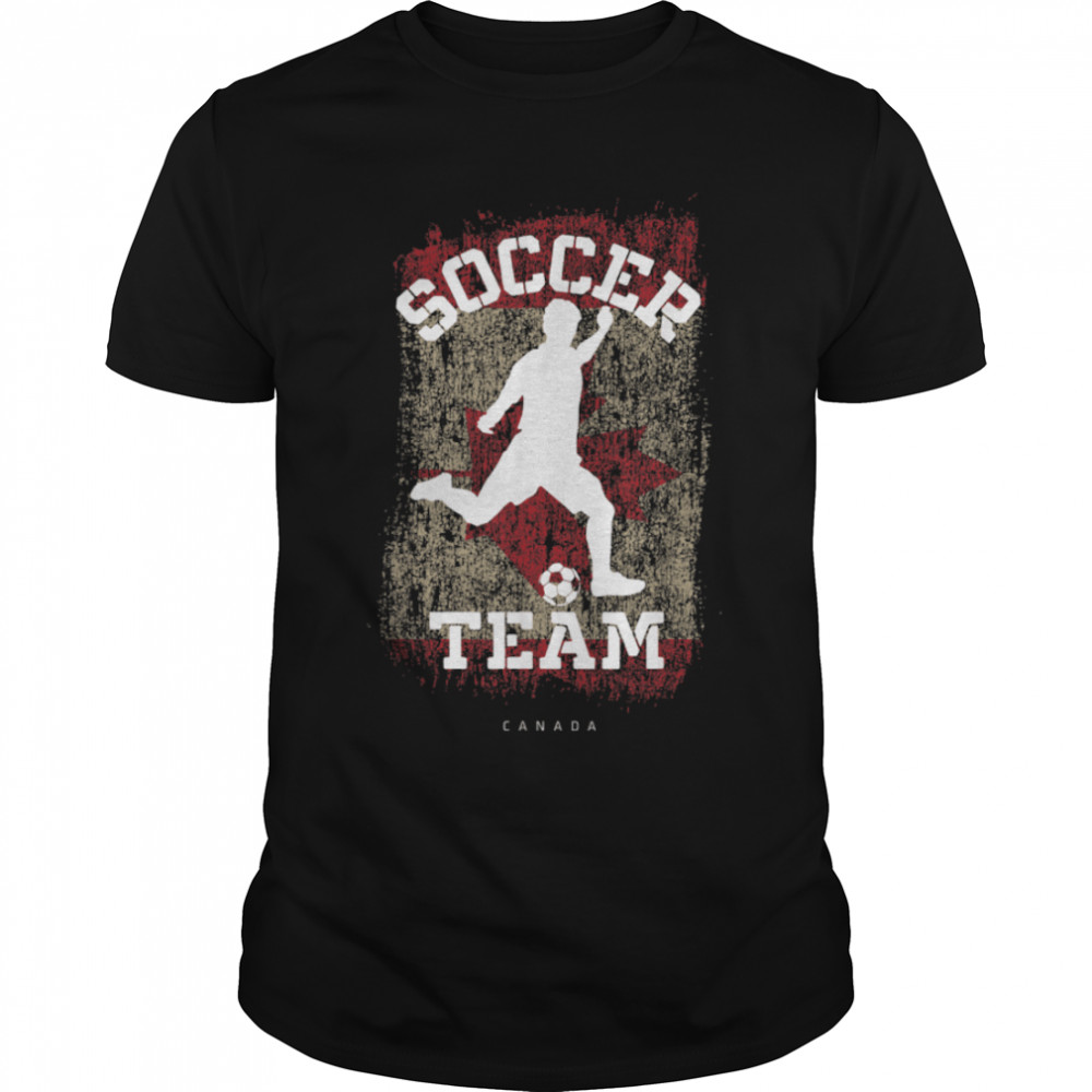 Soccer Canada Flag Football Team Soccer Player T-Shirt B09JPDC1BC