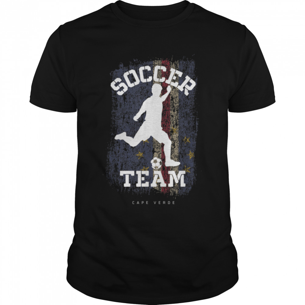Soccer Cape Verde Flag Football Team Soccer Player T-Shirt B09JPBYLPX