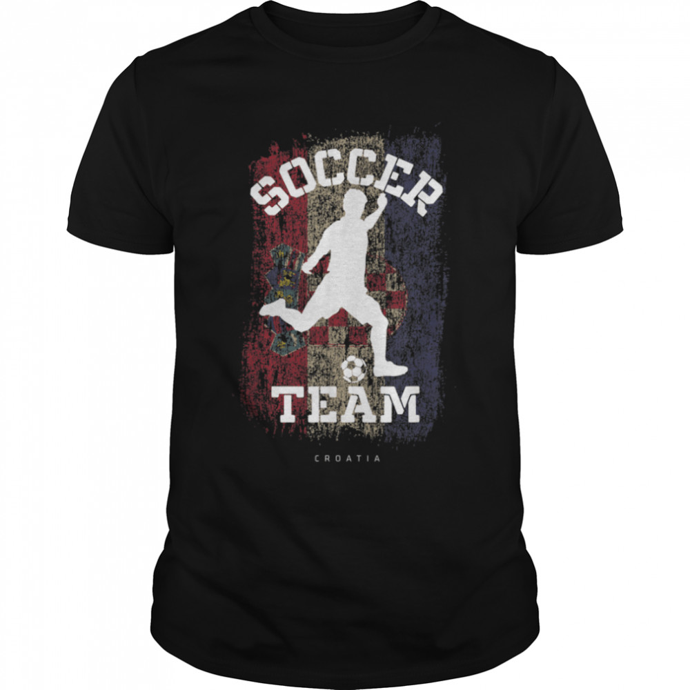 Soccer Croatia Flag Football Team Soccer Player T-Shirt B09JPD4Y19