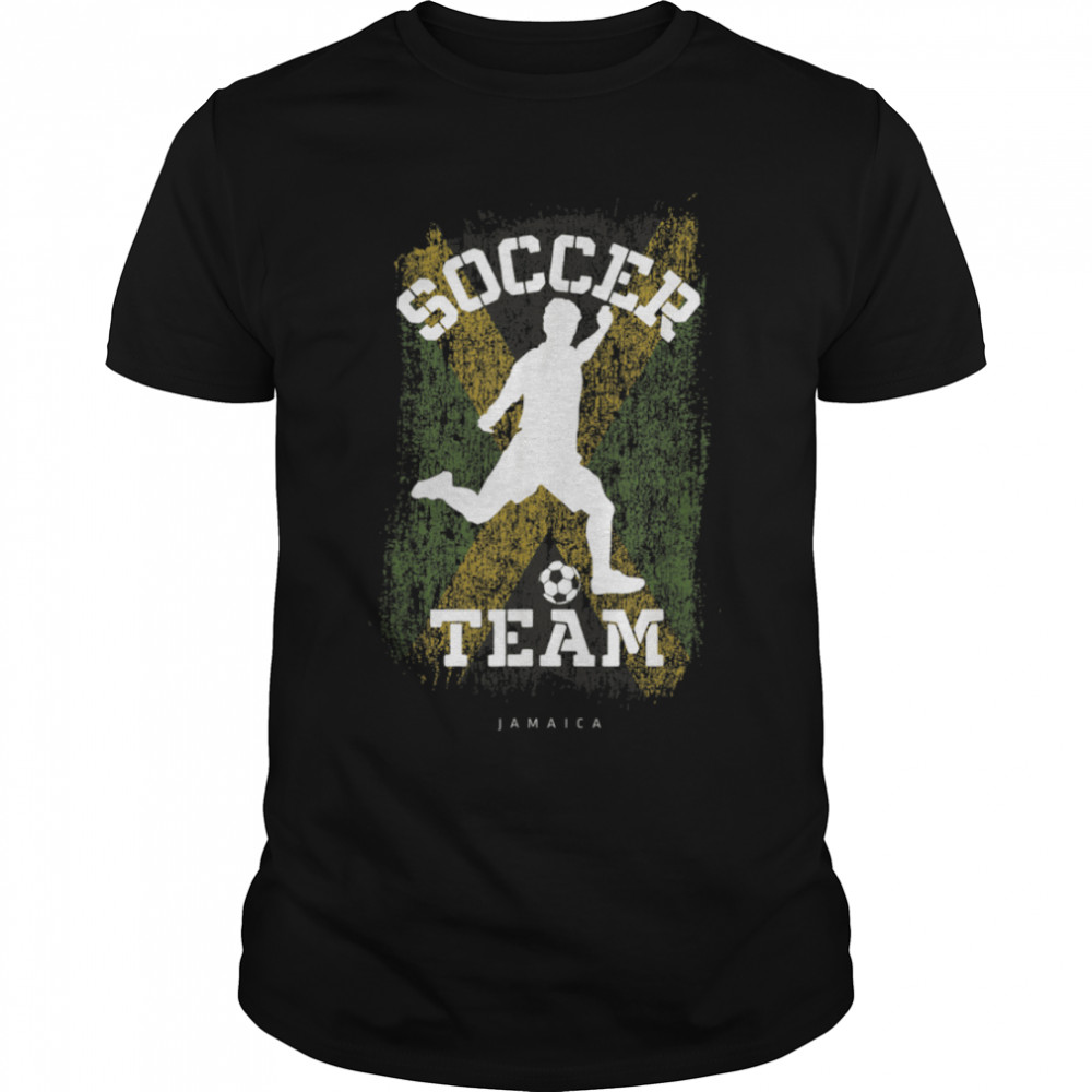Soccer Jamaica Flag Football Team Soccer Player T-Shirt B09JPGT79M