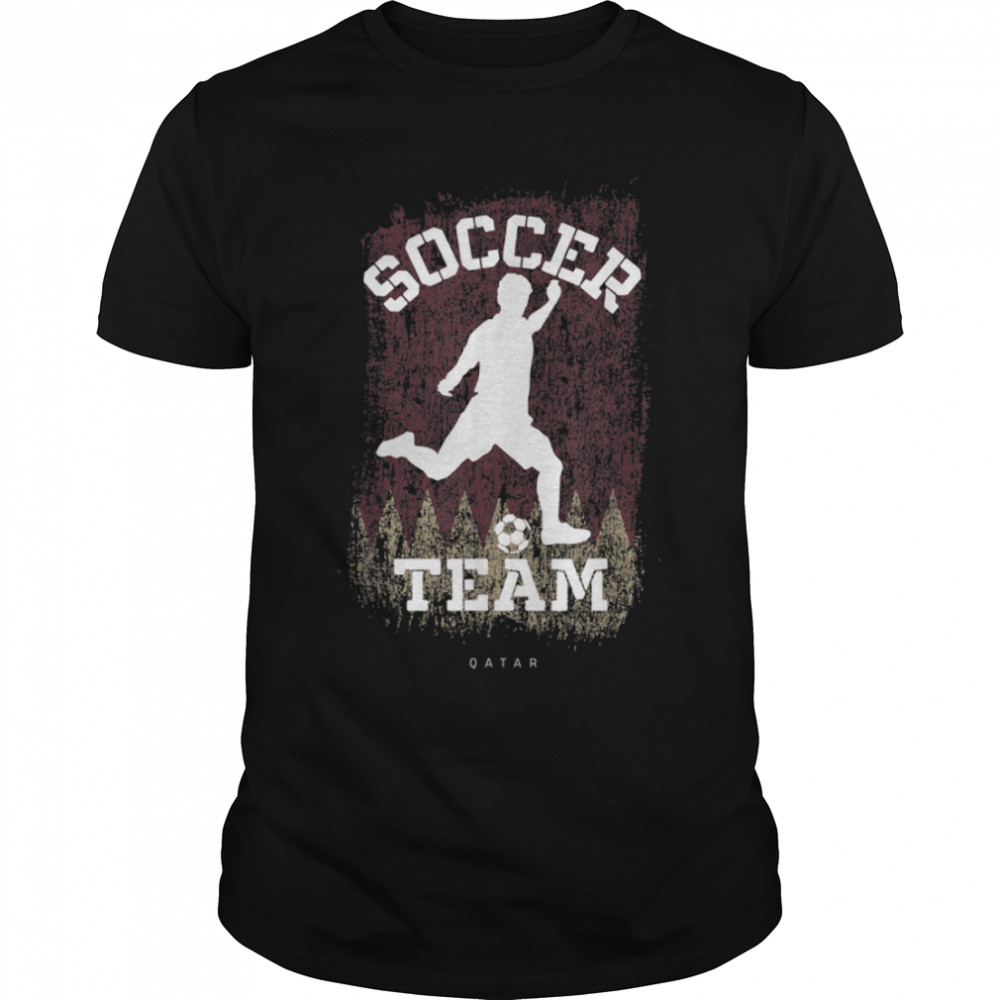 Soccer Qatar Flag Football Team Soccer Player T-Shirt B09JPDJPPH