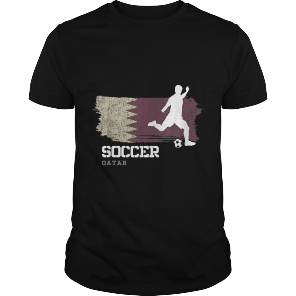 Soccer Qatar Flag Football Team Soccer Player T-Shirt B09K11ZWSX