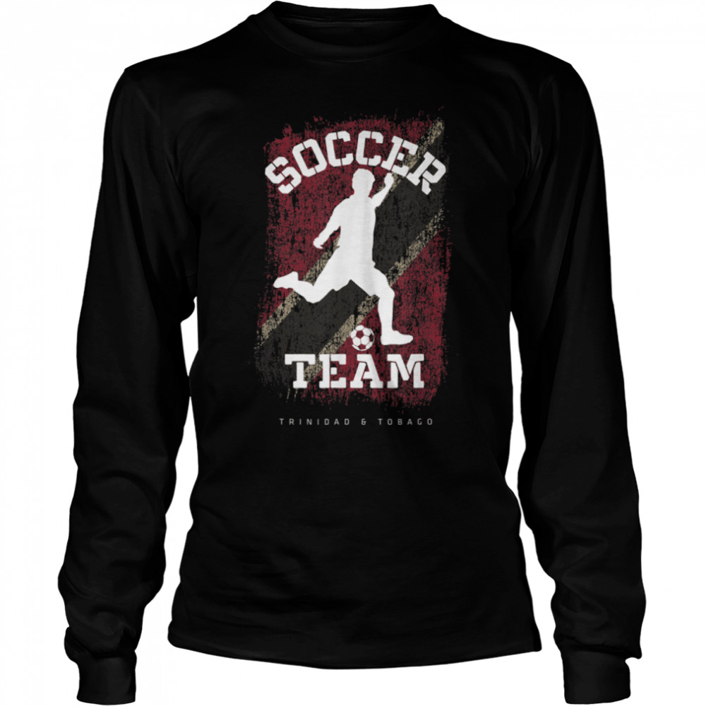 Soccer Trinidad & Tobago Flag Football Team Soccer Player T- B09JPD4VHG Long Sleeved T-shirt