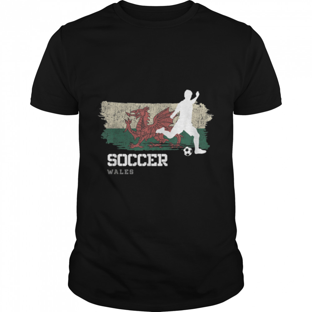 Soccer Wales Flag Football Team Soccer Player T-Shirt B09K21RC3V