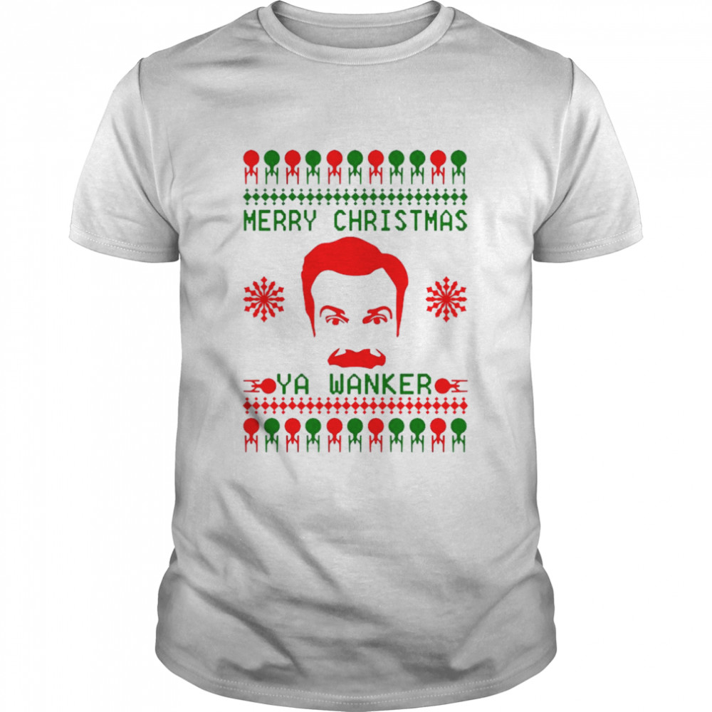 Ted Lasso Merry Christmas Ya Wanker Ugly Christmas  Classic Men's T-shirt