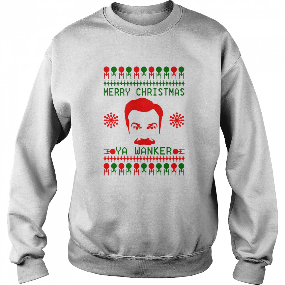 Ted Lasso Merry Christmas Ya Wanker Ugly Christmas  Unisex Sweatshirt