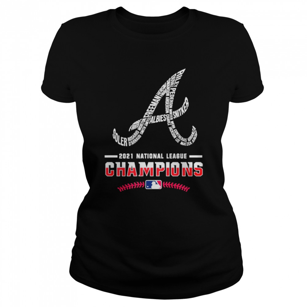 Top atlanta Braves Player Name 2021 National League Champions  Classic Women's T-shirt