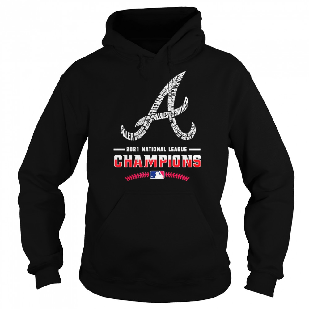 Top atlanta Braves Player Name 2021 National League Champions  Unisex Hoodie