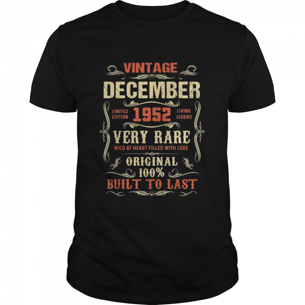 Vintage December 1952 69 Year Old 69th Birthday Shirt