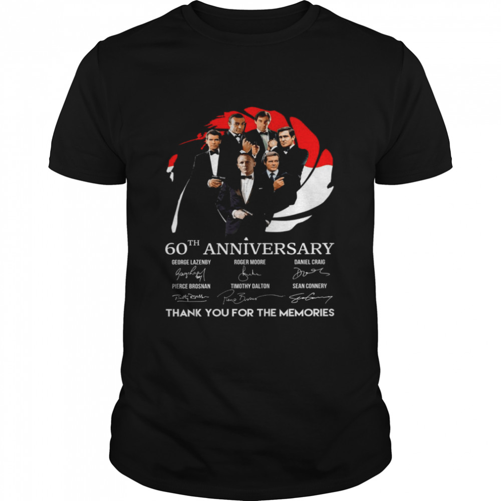 James Bond 007 60th Anniversary George Lazenby Roger Moore Thank You For The Memories Shirt