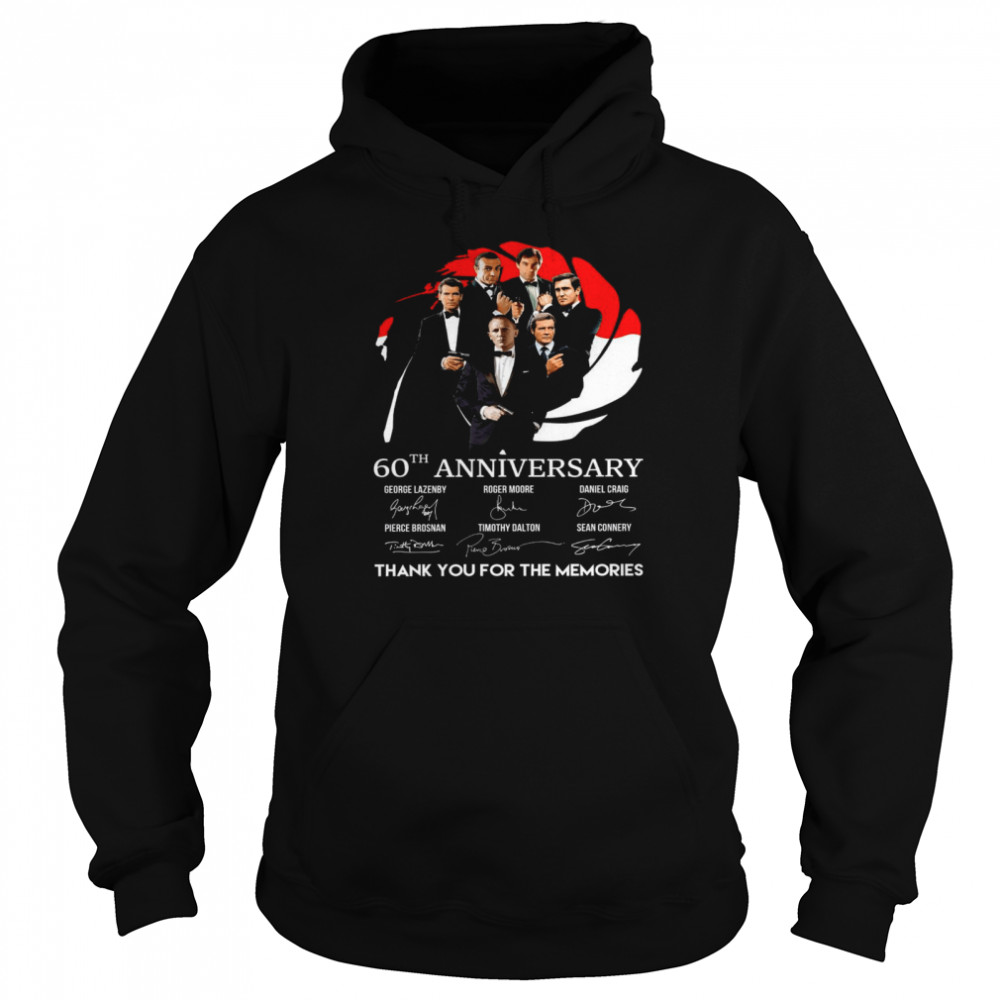 James Bond 007 60th Anniversary George Lazenby Roger Moore Thank You For The Memories  Unisex Hoodie
