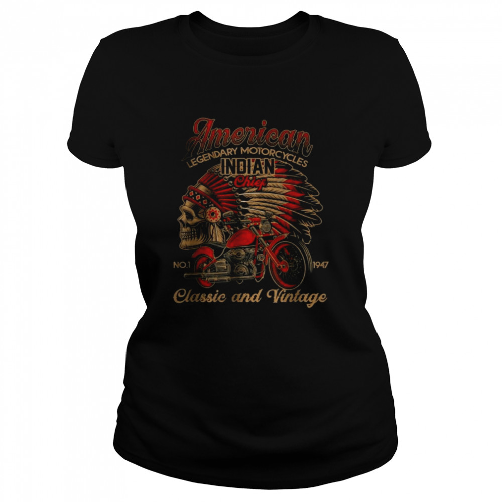 Retro Vintage American Motorcycle Indian for Old Biker T- Classic Women's T-shirt