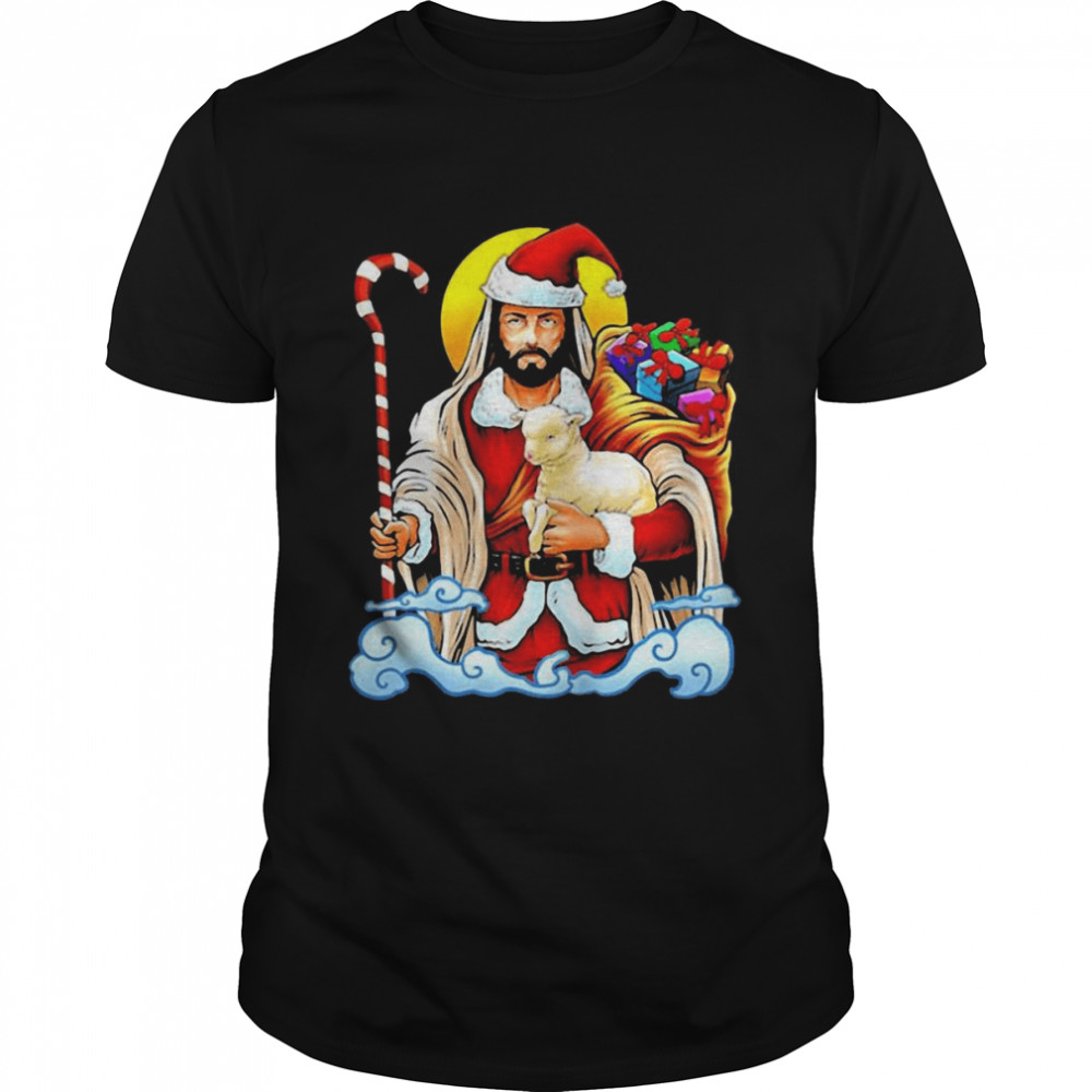 Santa Jesus Christmas Christian Nativity Holiday Xmas T-shirt