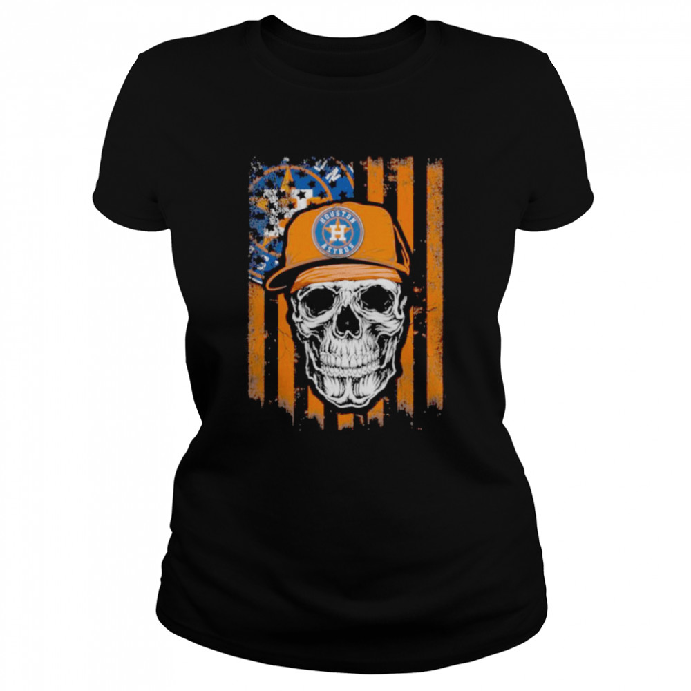 Skull Hat Houston Astros logo 2021 American flag shirt, hoodie, sweater,  long sleeve and tank top