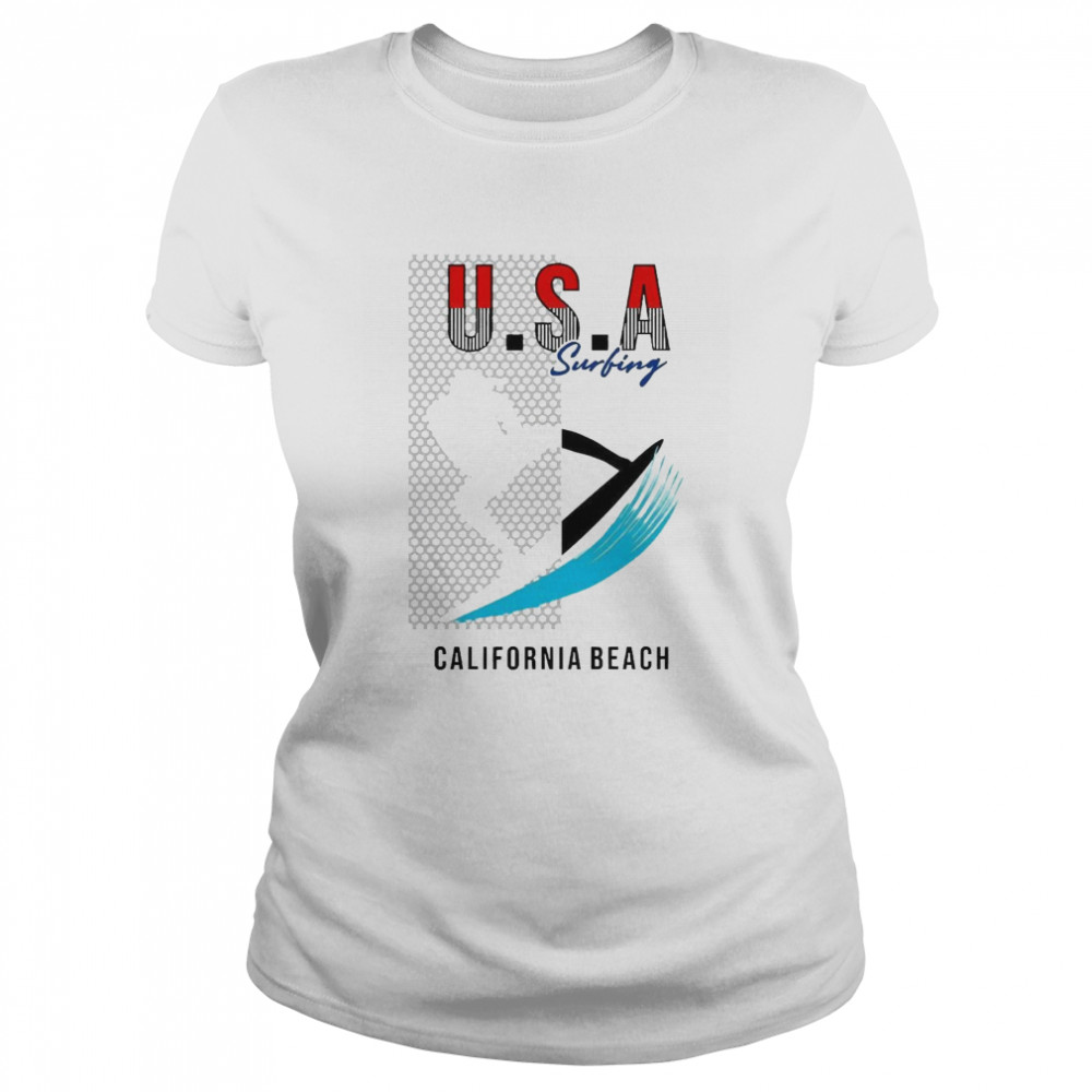 USA Surfing California Beach Beautiful  Classic Women's T-shirt