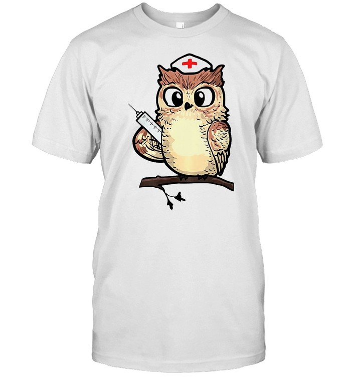 Funny Owl Nursing Proud Night Shift Nurse T-shirt