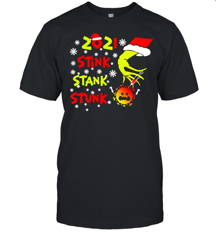 Santa Grinch Hand 2021 Stink Stank Stunk Coronavirus Christmas Sweat T-shirt