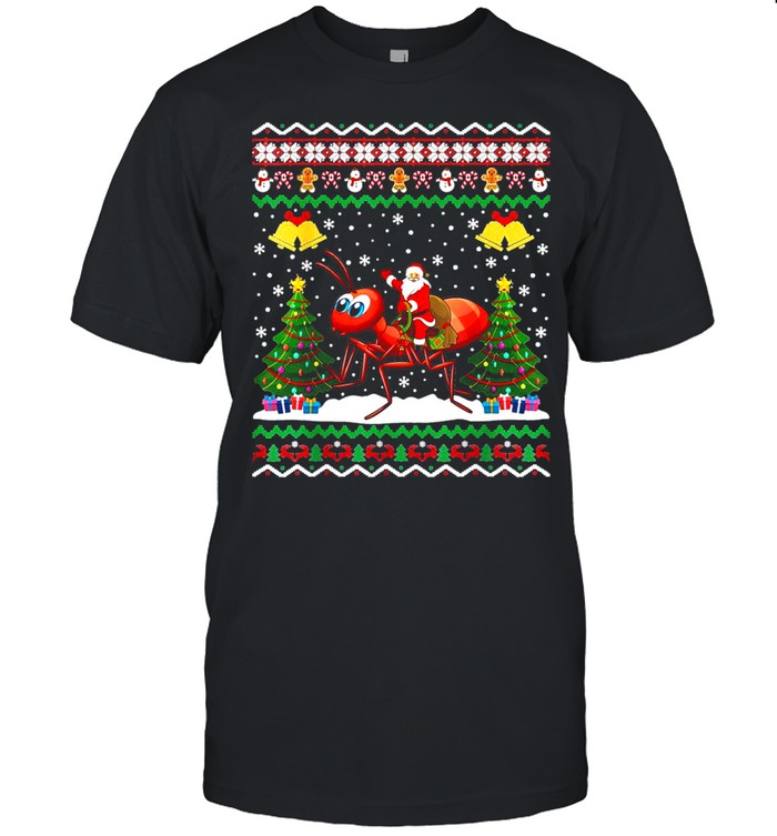 Ants Ugly Santa Riding Ant Christmas Sweater T-shirt
