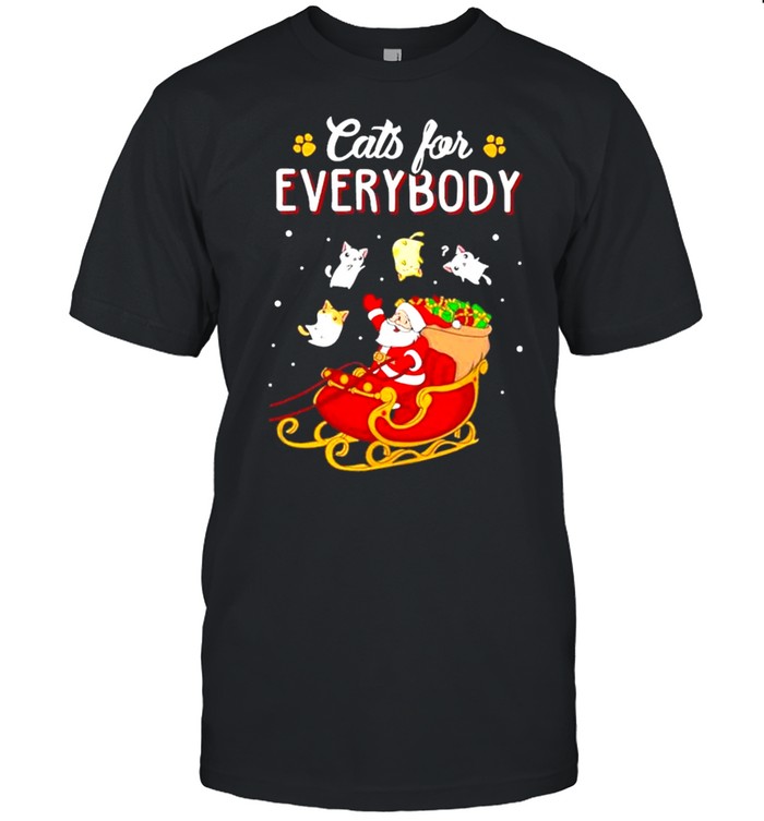 Cats And Santa For Everybody Merry Christmas Shirt