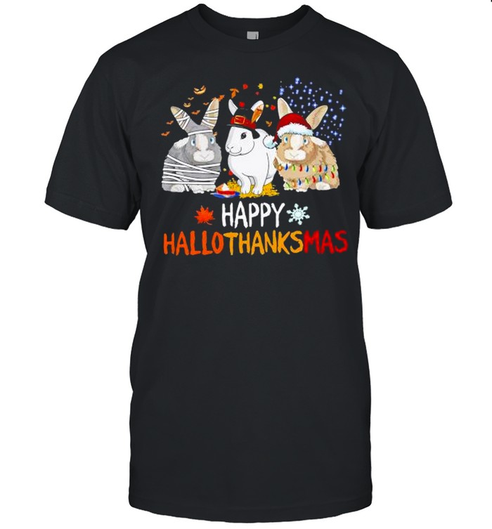 Rabbit Happy hallothanksmas Christmas Sweatshirt