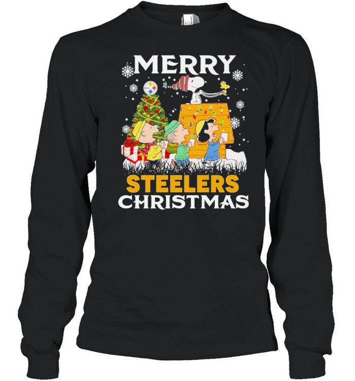 The Peanuts Snoopy And Friend Merry Steelers Christmas  Long Sleeved T-shirt