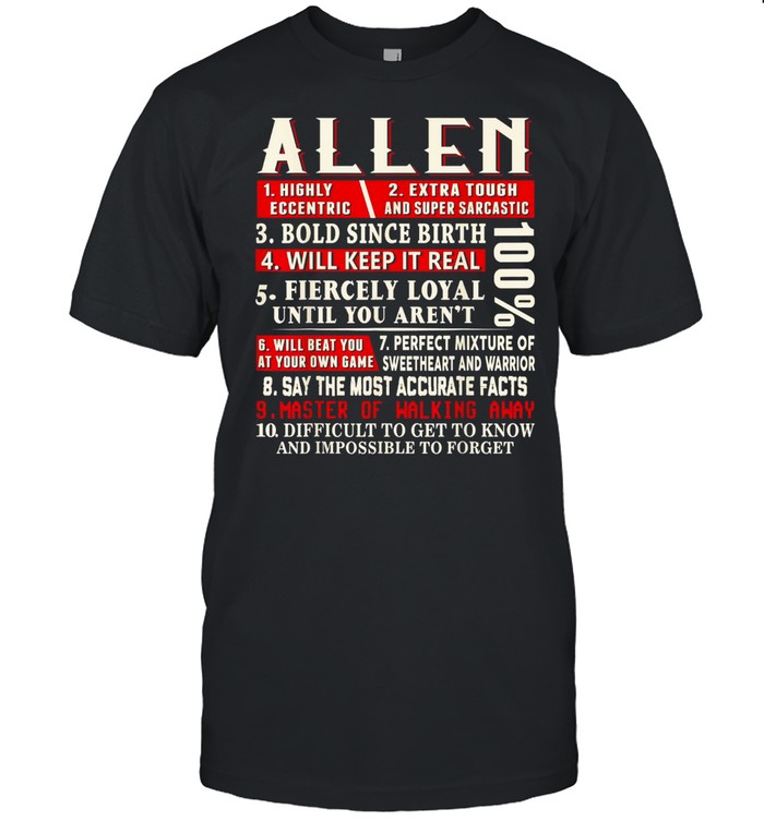 Allen Name Allen Shirt Allen Surname Shirt