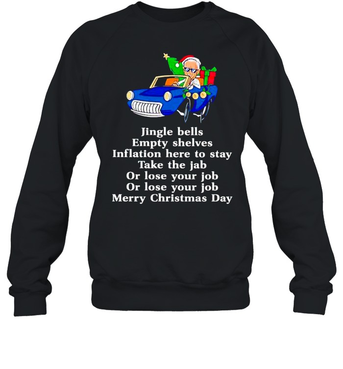 biden jingle bells empty shelves merry Christmas day shirt Unisex Sweatshirt