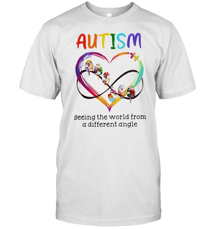 Bird heart Autism seeing the world from a different angle shirt