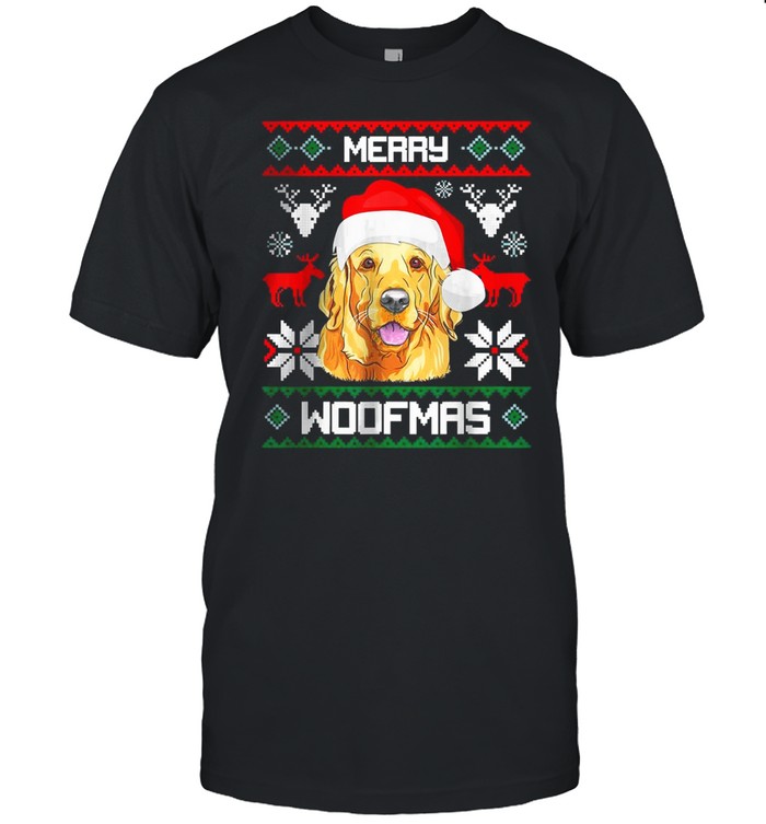 Golden Retriever Merry Woofmas Christmas Goldie Gift T Shirt