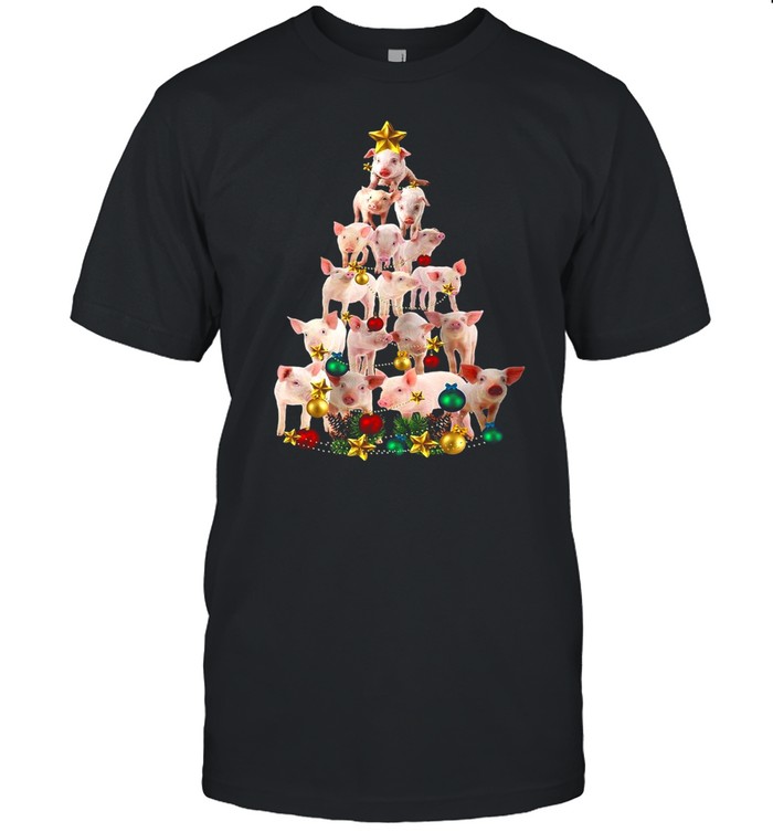 Pigs Star Christmas Tree T-shirt