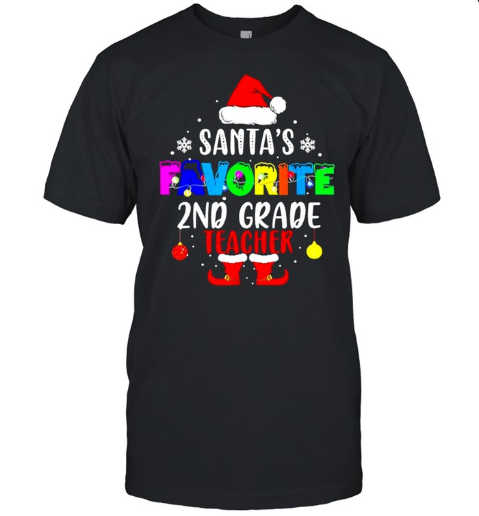 santa’s Favorite 2nd Grade Teacher Xmas Santa Shirt