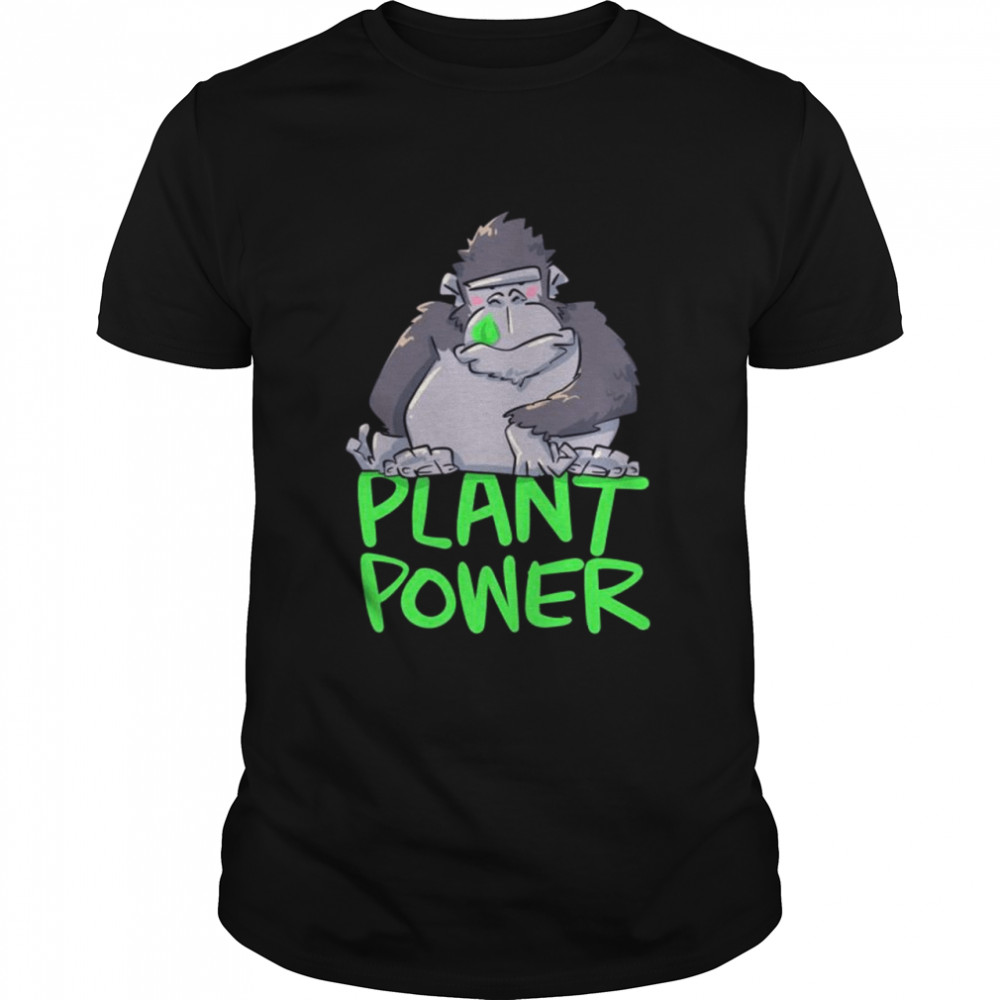 Plant Power Veganer Gorilla Tierliebhaber auf Pflanzenbasis Shirt