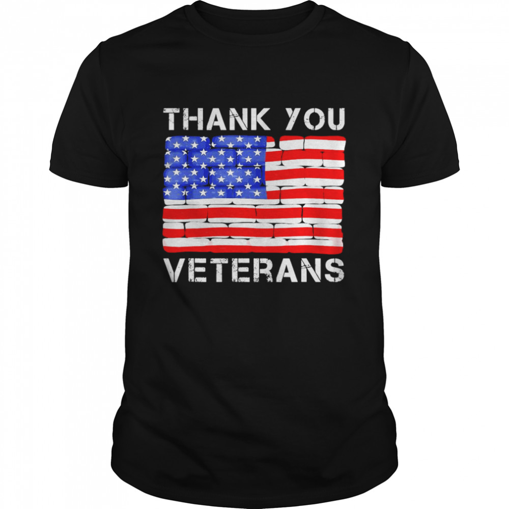Thank you veterans veteran day american flag Shirt