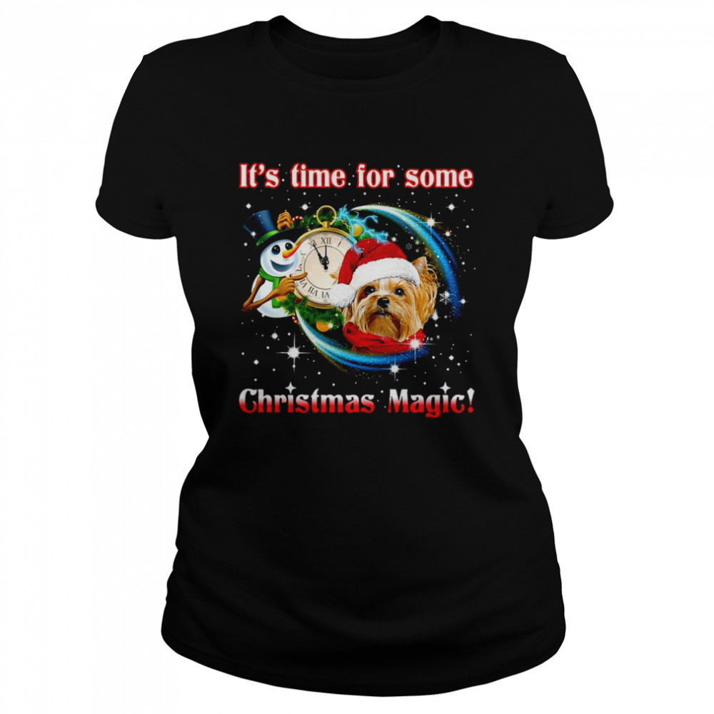Yorkshire Terrier It’s Time For Some Christmas Magic Sweater T-shirt Classic Women's T-shirt