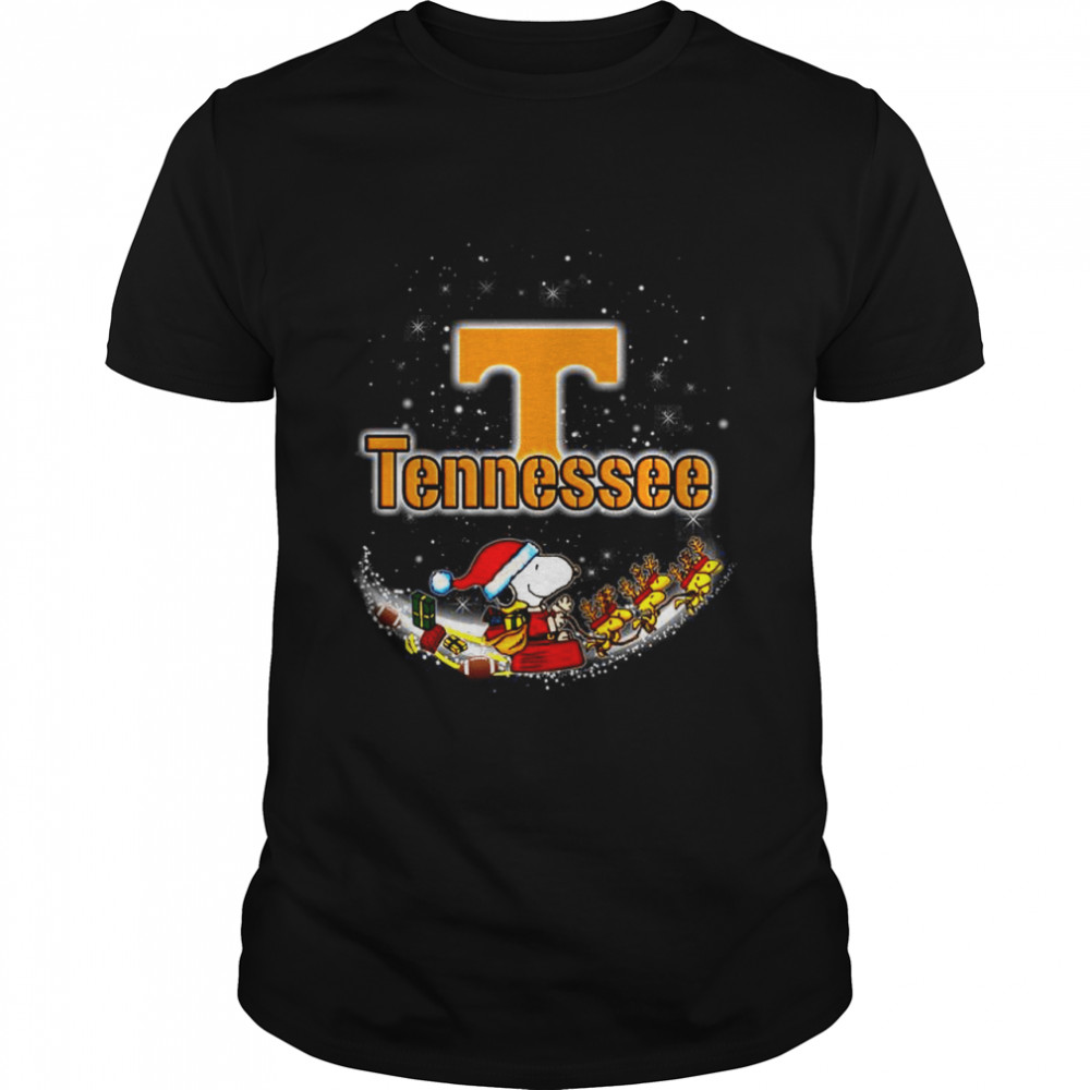 Santa Snoopy and Woodstock Tennessee Volunteers 2021 Christmas shirt