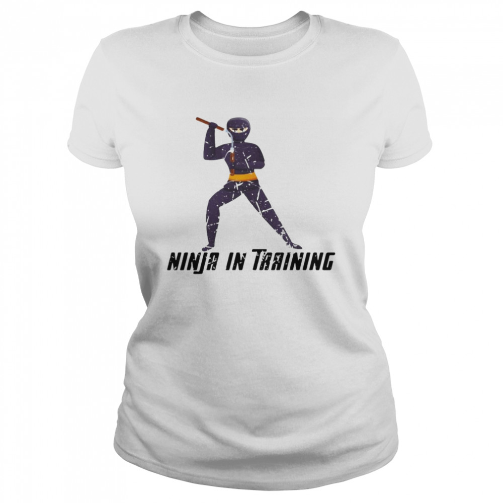 Ninja im Training Kawaii Design Ninja Japanischer KarateSport Langarmshirt T-shirt Classic Women's T-shirt