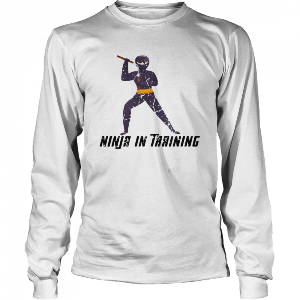 Ninja im Training Kawaii Design Ninja Japanischer KarateSport Langarmshirt T-shirt Long Sleeved T-shirt