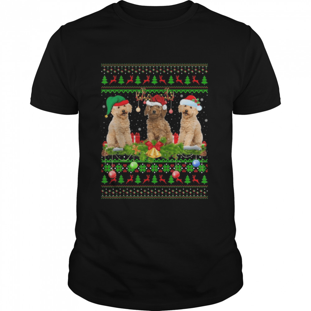 Xmas Lighting Santa Ugly Labradoodle Dog Christmas Shirt