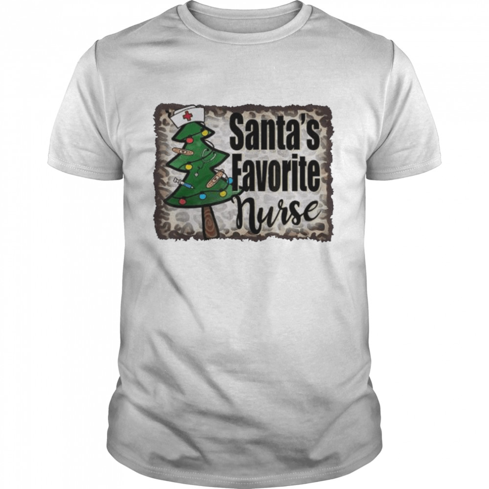 Santa’s favorite nurse tree Christmas shirt