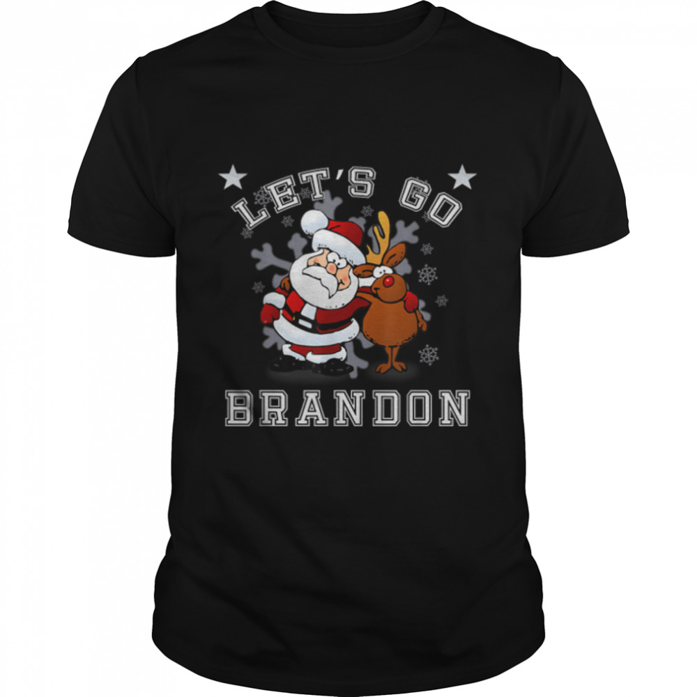 Let’s Go Brandon Santa Reindeer Christmas Holiday Biden T-Shirt B09K2QFLC2