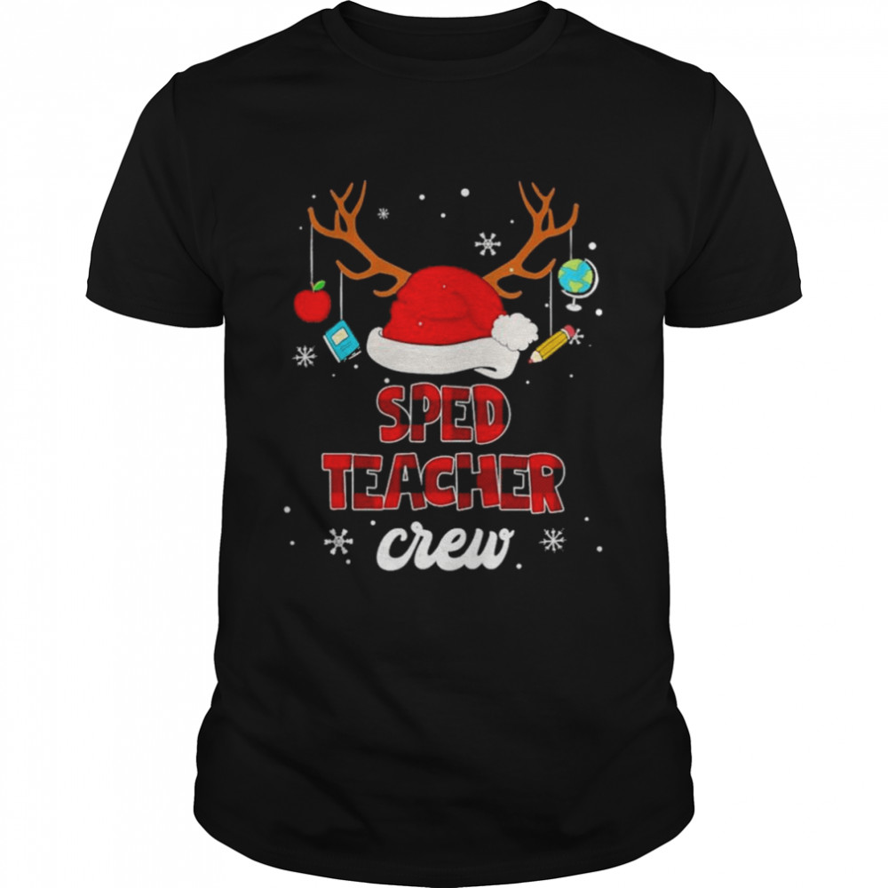 Santa and Reindeer Sped Teacher Crew Merry Christmas shirt