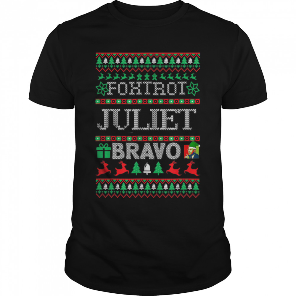 Ugly Christmas Sweater Military Pro American Anti Joe Biden T- B09JP916X4 Classic Men's T-shirt