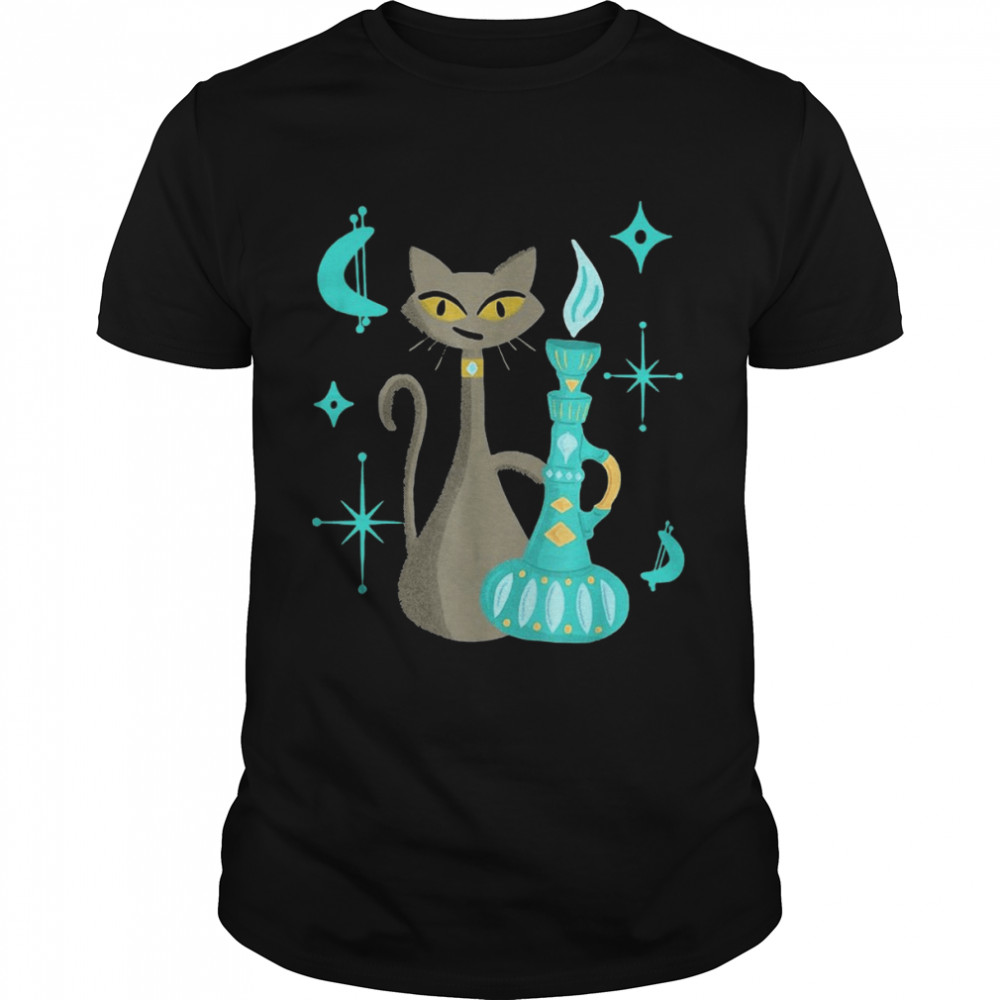 imd-cuntry rn Funny Mischievous Cat With Genie Lamp T-shirt