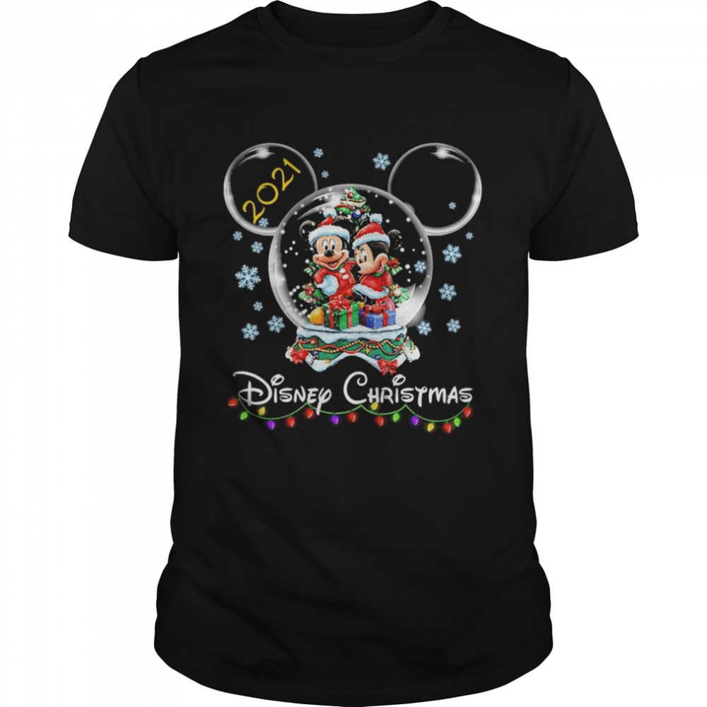 Mickey mouse and Minnie mouse Bubble Snowflake 2021 Disney Christmas Shirt