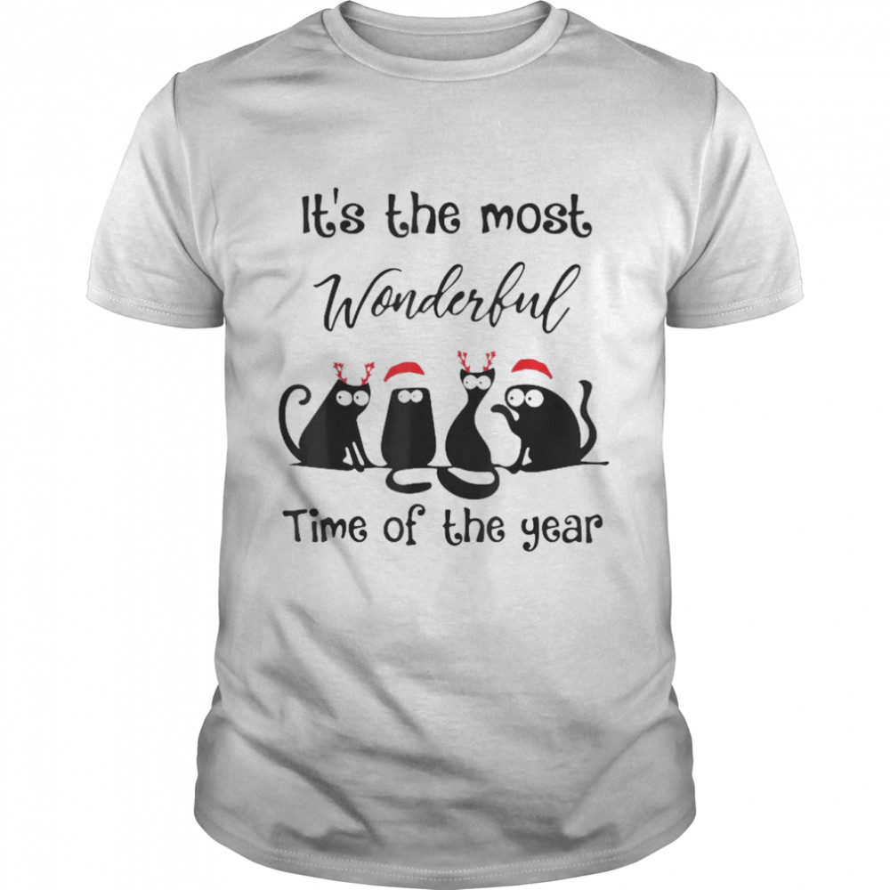 Santa Cat It’s The Most Wonderful Time Of The Year Chirstmas shirt