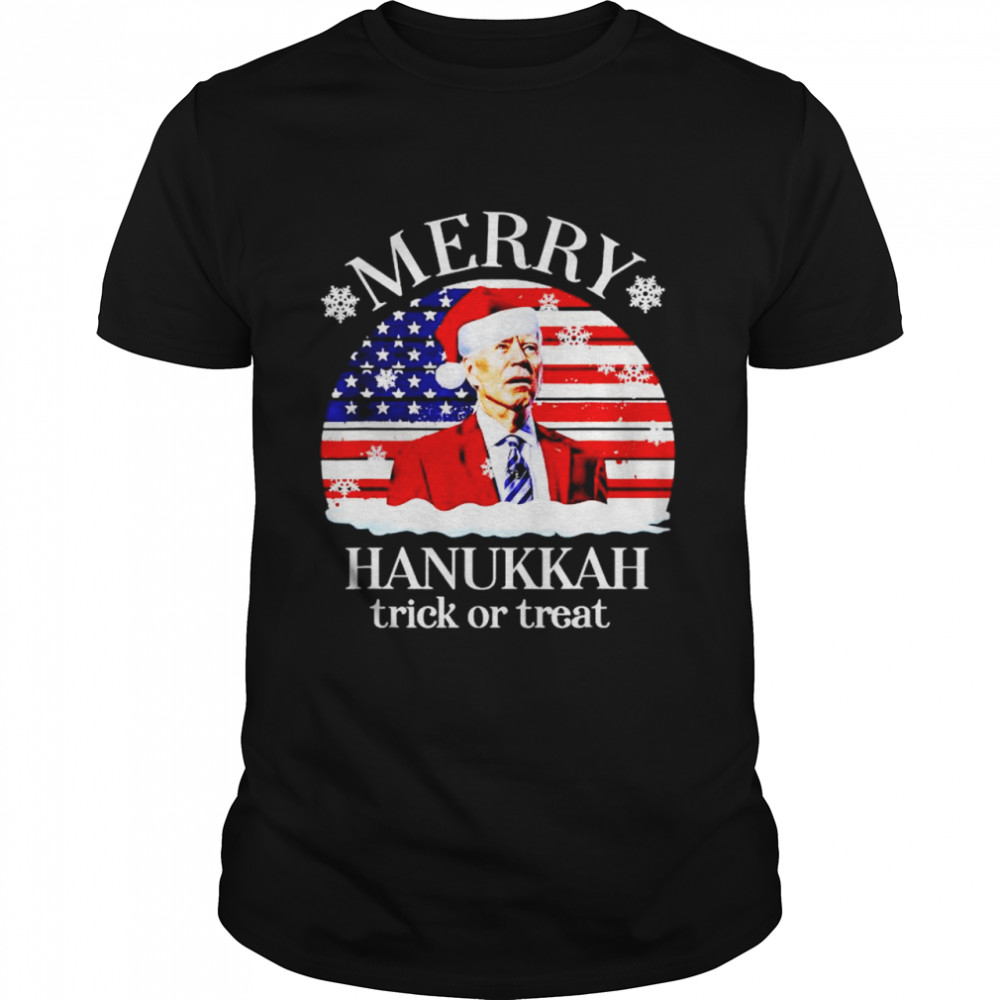 biden Merry Hanukkah trick or treat Christmas shirt