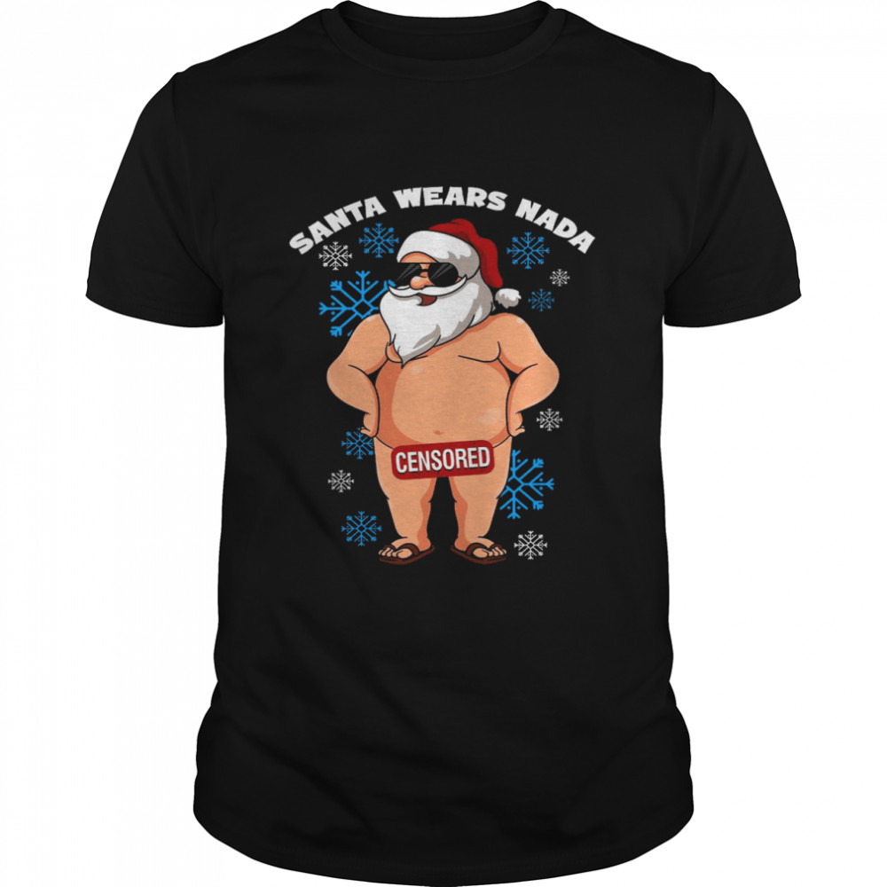 Santa wears nada censored shirt