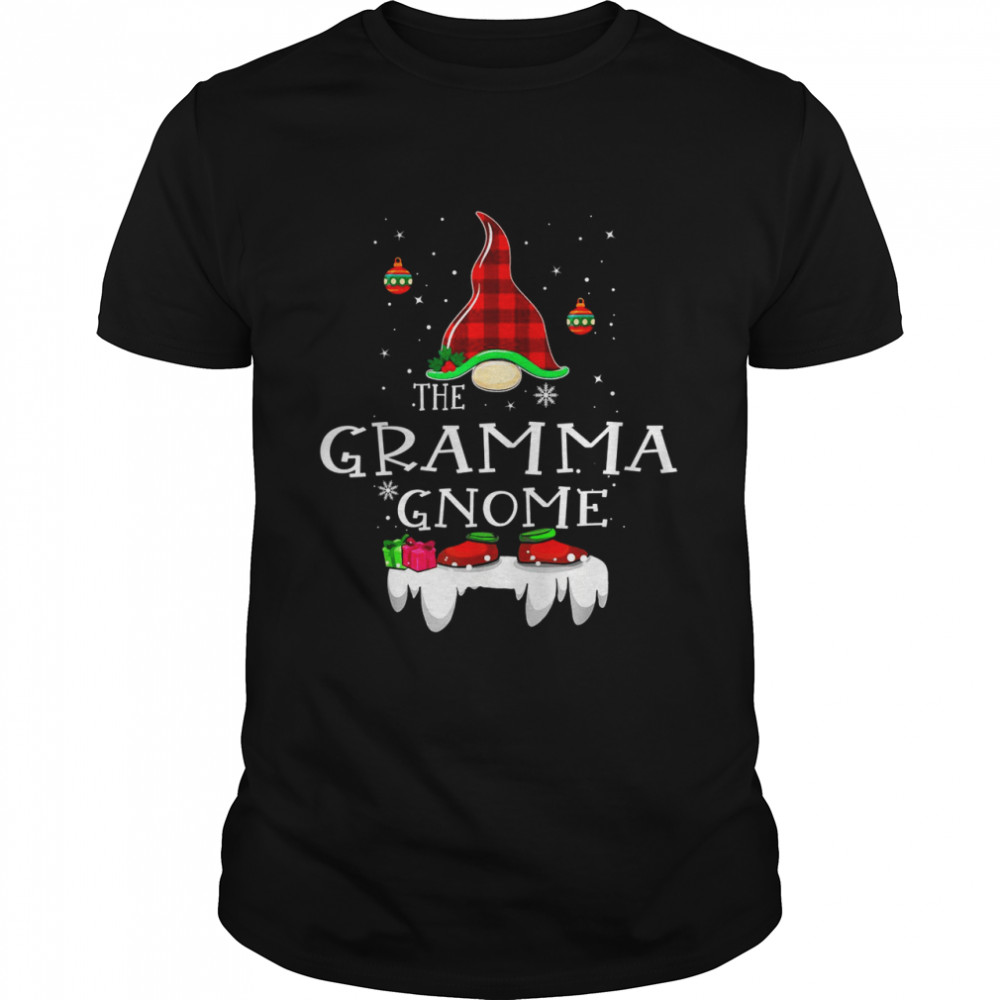 Gramma Gnome Buffalo Plaid Matching Family Christmas Pajama  Classic Men's T-shirt