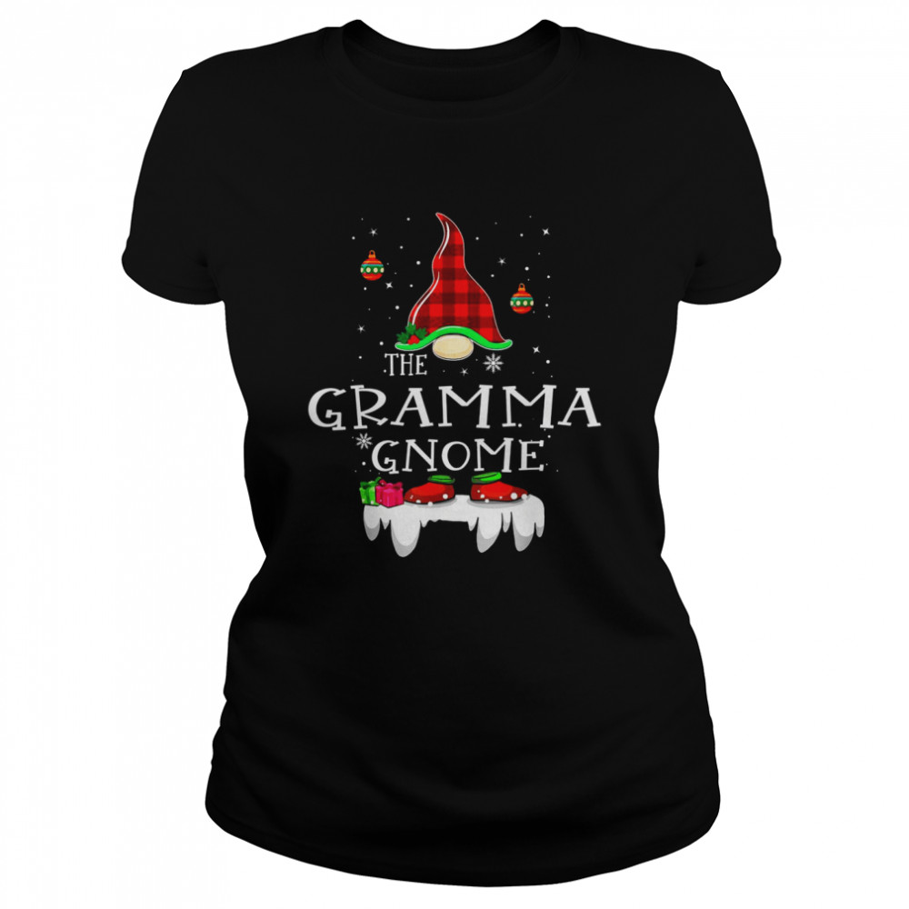 Gramma Gnome Buffalo Plaid Matching Family Christmas Pajama Classic Women's T-shirt